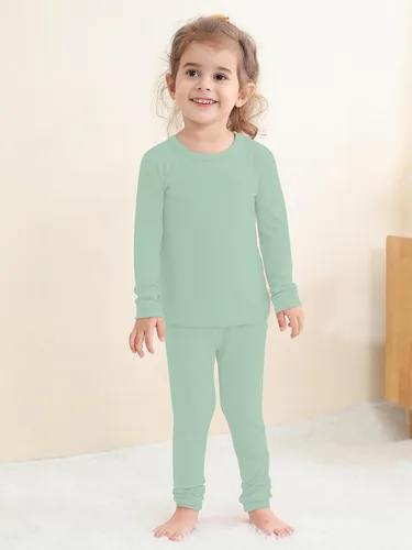Miniatura 47 de GUISBY Conjunto de pijama de rayón de bambú para niños y niñas, ajuste cómodo, para uso diario, conjunto de pijama de 2 piezas