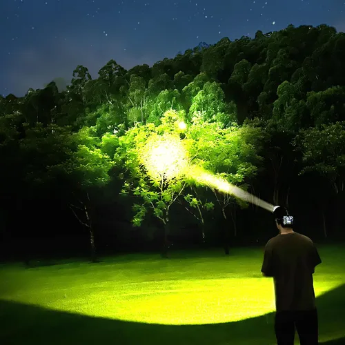 Miniatura 4 de Luces de Caza de Mapaches, Faro LED de Alta Potencia con Reflector, Linterna Frontal Impermeable Súper Brillante Recargable con Sensor de Movimiento