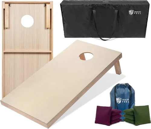 Miniatura 17 de Tailgating Pros Tablas para juego de cornhole - 4 x 2 pies y 3 x 2 pies. Juego de cornhole con estuche de transporte y juego de 8 bolsas de maíz