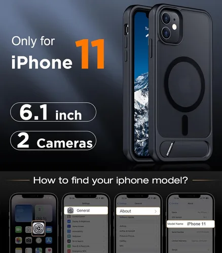Miniatura 7 de Funda para iPhone 11 con compatibilidad magnética, [Soporte invisible incorporado][Compatible con MagSafe]