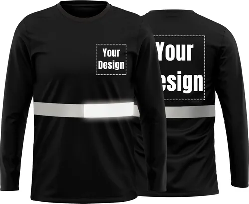 Miniatura 7 de La alta visibilidad reflexiva de las camisetas de la seguridad del logotipo de encargo Hola Vis de Verde neón
