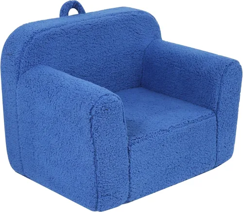 Miniatura 12 de MOMCAYWEX Silla de sherpa suave y cómoda para niños, silla de espuma para niños y niñas, color gris claro