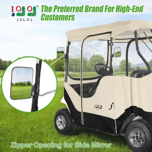 Miniatura 2 de 10L0L Funda negra para carrito de golf EZGO TXT para 2 pasajeros, cubierta transparente de lluvia de 4 lados para ventana para todo tipo de clima