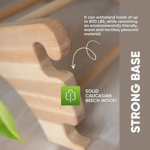 Miniatura 9 de Barras de Pared Suecas en Escalera para Niños y Adultos, hechas de Madera de Haya Sólida, Resisten Cargas hasta 400 kg, con Barra de Dominada
