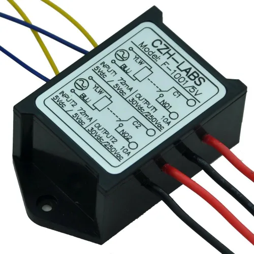 Miniatura 2 de Electronics-Salon 1PCS Dual SPST-NO 10Amp Power Relay Module, AC/DC 5V Control Voltaje