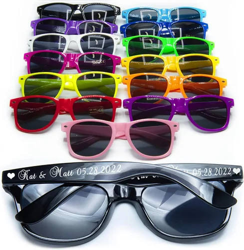 Gafas de sol de boda personalizadas en destino a granel favores de boda para invitados nupcial fiesta gafas de sol conjunto Negro