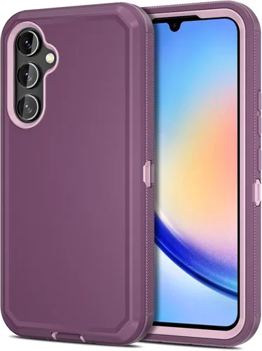 Miniatura 10 de Jiunai Funda para Samsung Galaxy A34, resistente, a prueba de golpes, de doble capa, protección de puerto, híbrida, resistente, para Samsung Galaxy