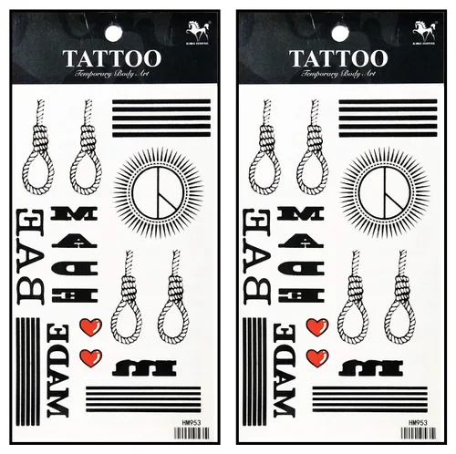 Miniatura 28 de Tatuajes 2 hojas de tatuaje temporal 3D paraguas de sol nubes de lluvia para mujeres hombres espalda baja hombro cuello brazo tatuaje etiqueta