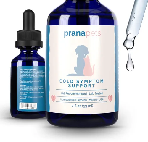 PranaPets Apoyo a los síntomas del resfriado para gatos y perros | Fórmula natural que ayuda de forma segura con resfriados, alergias estacionales y