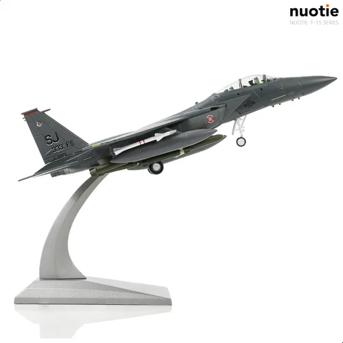 Miniatura 6 de NUOTIE Classic American Eagle F-15E Bimotor Fighter Pre-Build Model Kits 1:100 de aleación de avión fundido a troquel avión modelo de exhibición