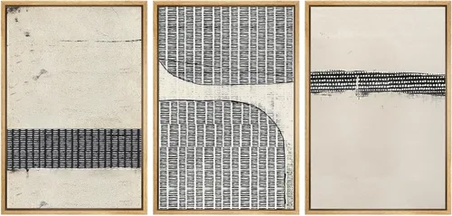 Miniatura 93 de SIGNWIN Lienzo enmarcado para pared, arte con pinceladas de flujo neutro en tonos beige abstractos, ilustraciones, arte moderno, decorativo