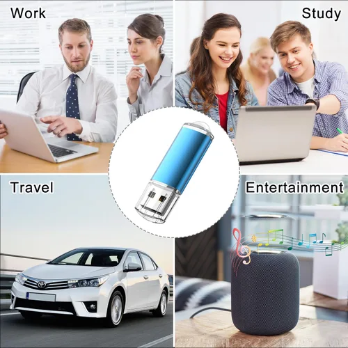 Miniatura 7 de RAOYI Paquete de 10 unidades 2G 2GB USB Flash Drive USB 2.0 Memory Stick Pulgar Drive Pen Drive Azul Azul 10 piezas