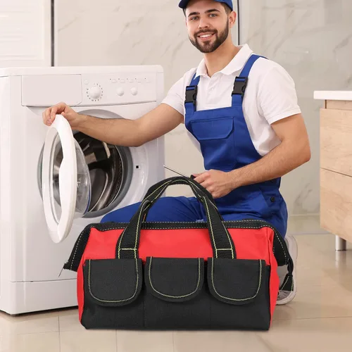 Miniatura 5 de Silkfly 6 bolsas de herramientas para hombres y mujeres, bolsa de herramientas resistente con parte inferior dura impermeable, múltiples bolsillos