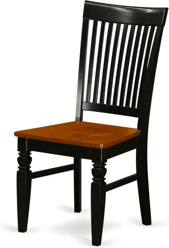 Miniatura 7 de East West Furniture WEC-BCH-W Weston - Sillas de comedor de madera con respaldo de listones, juego de 2, color negro y cereza