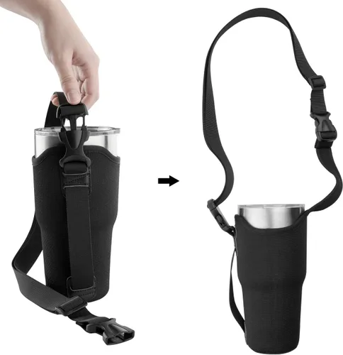 Miniatura 6 de Beautyflier Bolsa de neopreno 3 en 1 compatible con vaso de acero inoxidable YETI Rambler/Stanley IceFlow de 30 onzas, portavasos aislado