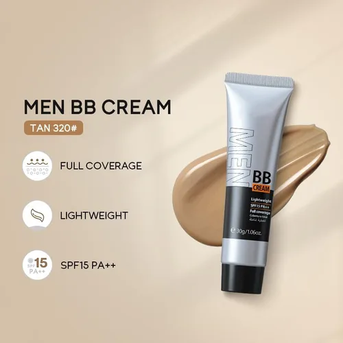 Miniatura 2 de AKARY Crema hidratante BB para hombres SPF 15 PA++, base y corrector de cobertura completa, crema hidratante facial para hombre unifica el tono