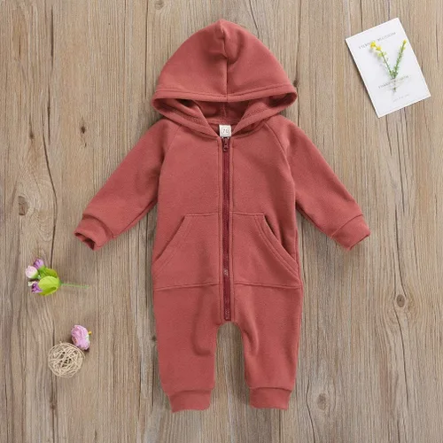 Miniatura 3 de Enterizo de manga larga para bebés y niñas, con cremallera, cálido, con cremallera, para otoño e invierno