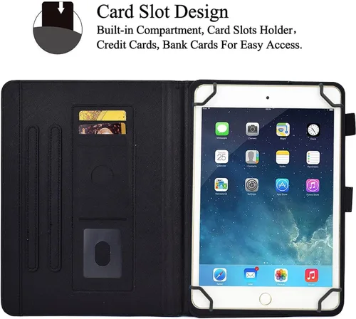 Miniatura 5 de Funda universal para tablet Android de 10 pulgadas de 10.1 pulgadas, funda con soporte de visión multiángulo, funda protectora de piel sintética