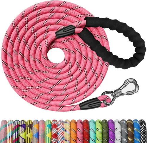 Miniatura 11 de NTR Correa Larga para Entrenamiento de Perros, Correas de Perro de 100 Pies para Perros de Razas Grandes con Gancho Giratorio Bloqueable y Mango