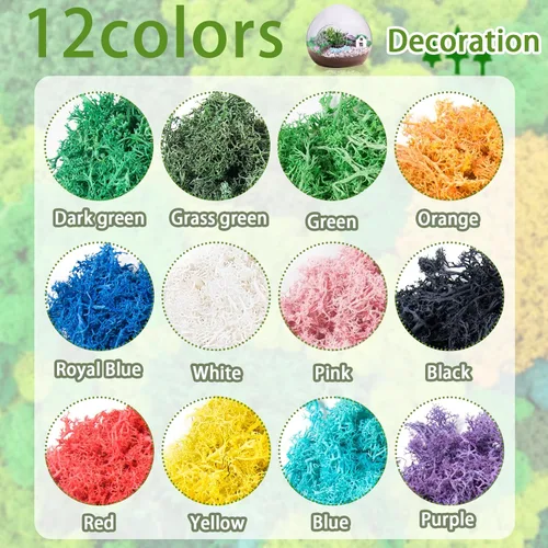 Miniatura 3 de Musgo falso de 3.5 onzas para plantas de interior, musgo blanco artificial realista preservado para manualidades, musgo de reno para centros de mesa