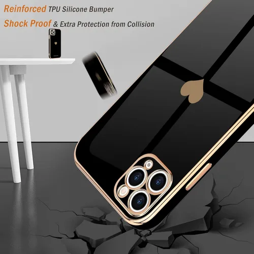 Miniatura 5 de Teageo Funda para iPhone 11 Pro Max para niñas y mujeres, lindo corazón de amor, cubierta trasera suave, protección completa elevada, protección