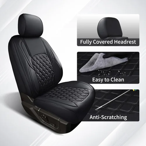 Miniatura 5 de Huidasource - Funda personalizada para asientos de automóvil, de cuero, impermeable, protector de cojines de asiento delanteros y traseros