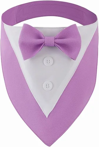 Miniatura 12 de Collar de perro de esmoquin para boda, compromiso y cumpleaños, collar bandana formal para perro disfraz con corbata de moño y hebilla ajustable