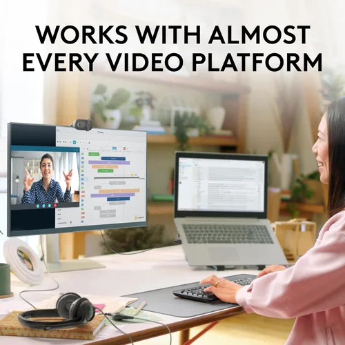 Miniatura 6 de Logitech Brio 101 Full HD 1080p - Cámara web para reuniones, transmisión, computadora de escritorio, portátil, PC, micrófono integrado, obturador