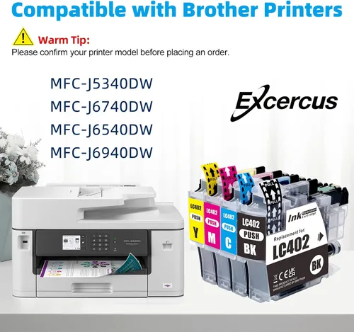 Miniatura 3 de LC402 - Cartuchos de tinta compatibles con Brother LC 402 con impresoras MFC J5340DW MFC J6740DW MFC J6540DW MFC J6940DW 5340 J670 J6540 J6940