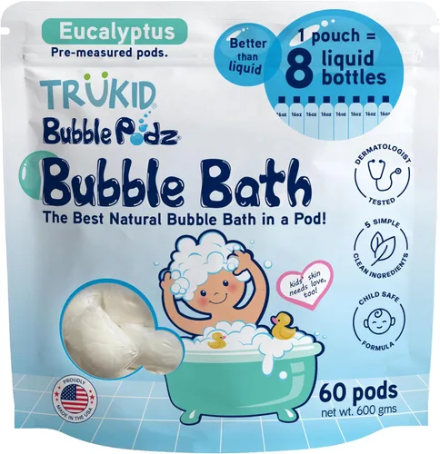 Miniatura 25 de TruKid Bubble Podz - Baño de burbujas para niños, niños pequeños y bebés, bomba de baño suave y refrescante sin lágrimas para piel sensible