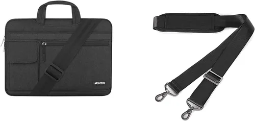 MOSISO Compatible con MacBook ProAir de 13 pulgadas 13 133 pulgadas maletín para ordenador portátil y correa de hombro de 56 pulgadas color negro