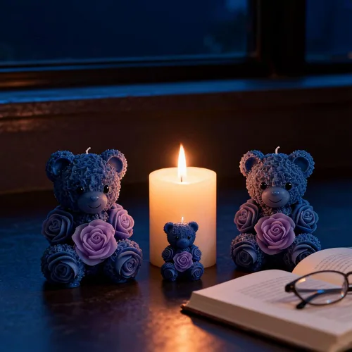 Miniatura 7 de 2 moldes de silicona de oso de rosas, moldes para hacer velas de oso de peluche 3D, adorno para moldes de resina epoxi para manualidades, molde