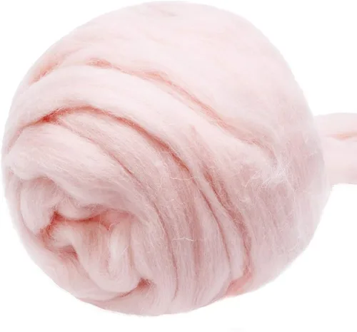 Miniatura 19 de 3.53 oz lana Roving, suministros de fieltro de lana, lana pura, hilo grueso, hilado de lana giratoria para fieltro de aguja, fieltro húmedo, Blanco