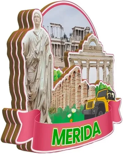 Miniatura 2 de Mérida Extremadura - Imán de madera para nevera, diseño de España, 3764, monumentos en 3D, para viajes, coleccionables, recuerdos, decoración hecha