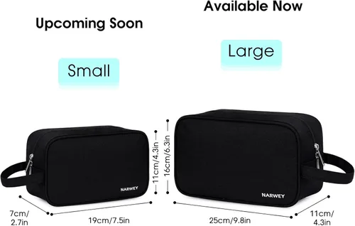 Miniatura 3 de Narwey Neceser de viaje para mujer, kit de viaje Dopp para hombre, bolsa de viaje para artículos de tocador, bolsa de cosméticos, bolsa de A-Negro