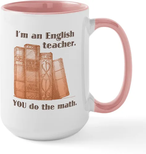 Miniatura 33 de CafePress Taza de café de cerámica para profesor/matemáticas inglesas, taza de té de 15 onzas