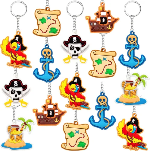 Miniatura 8 de Taiyin 30 piezas de regalos de fiesta de circo ninja payaso animales pirata llavero para carnaval fiesta de cumpleaños suministros (circo)