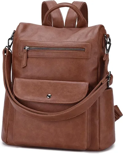 Miniatura 9 de VONXURY - Mochila para mujer, bolso de hombro de viaje de piel sintética antirrobo para mujer, bolso grande
