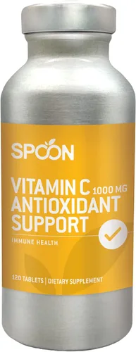 Spoon Vitamina C 1000 mg – Apoyo antioxidante, suplemento de vitamina C inmune para adultos – Apoya la función de glóbulos blancos, producción de
