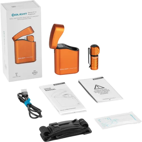 Miniatura 9 de OLIGHT Perun 3 Mini Faro Premium de 1250 Lúmenes Linterna con Caja de Carga Tipo C, Faro Recargable con Opción de Luz Roja, Perfecto para Trabajar