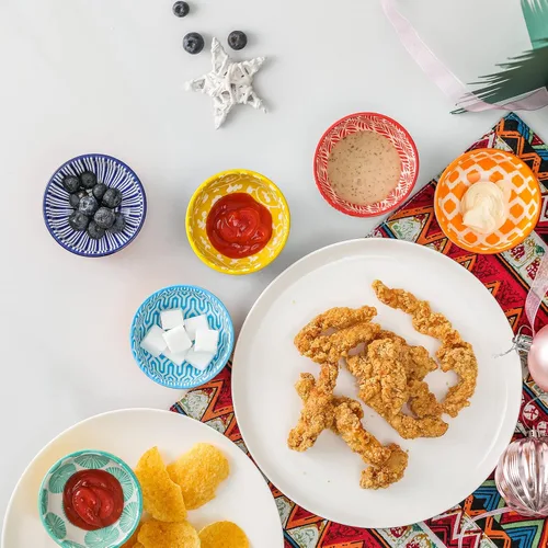 Miniatura 7 de KitchenTour Juego de Platos para Salsa de Soja de 2.7 oz, Juego de Cuencos de Cerámica para Salsas, Cuencos de Porcelana para Salsas de Inmersión