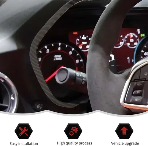 Miniatura 5 de RT-TCZ Cubierta de fibra de carbono para salpicadero, marco de velocímetro, decoración interior accesorios para Chevrolet Chevy Camaro 2016-2023