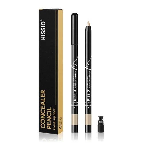 KISSIO Lápiz corrector,Corrector debajo de los ojos,Cubre el acné y las pecas,Iluminador,Impermeable,Larga duración,Crema,Lápiz de maquillaje con