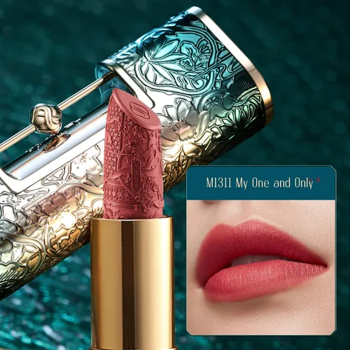 Miniatura 5 de FLORASIS Blooming Rouge Love Lock Lápiz Labial Lápiz Labial Esculpidor de Larga Duración Acabado Mate Nebuloso Ligero Nutritivo para Uso Diario