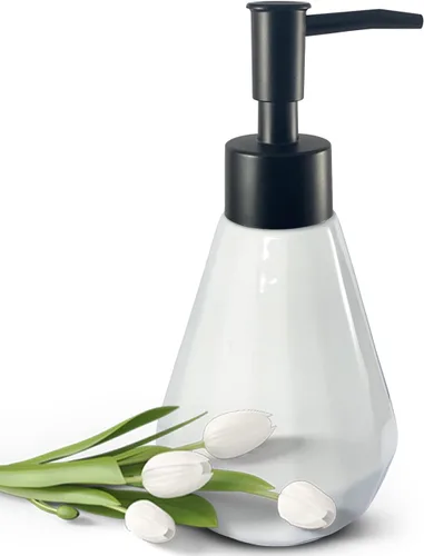 Miniatura 4 de Dispensador de jabón de cerámica recargable negro mate para baño y cocina, dispensador de jabón verde de 8.5 onzas con diseño minimalista moderno