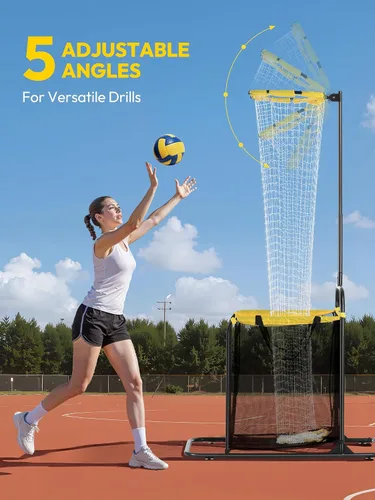 Miniatura 2 de A11N SPORTS Red de entrenamiento de voleibol ajustable con 5 ángulos y ajustes de altura, equipo de entrenamiento de voleibol portátil con 2 modos