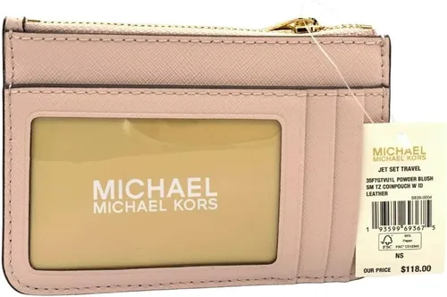 Miniatura 4 de Michael Kors Jet Set - Bolsa de viaje pequeña con cremallera superior y soporte para identificación en piel Saffiano rubor en polvo Powder Blush