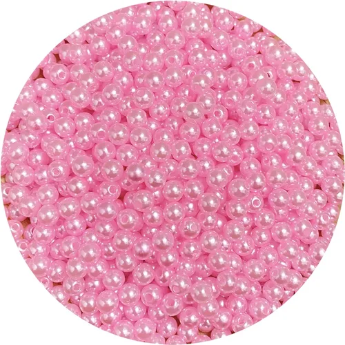 Miniatura 35 de 400 cuentas de perlas de satén de 0.315 pulgadas (0.315 in) redondas sueltas de plástico para hacer joyas, aretes, pulseras, collares, llaveros