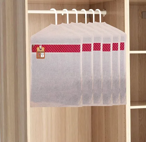 Miniatura 2 de atorakushon 100% algodón colgante sari cubre ropa bolsa de almacenamiento de ropa 26 x 18 pulgadas tamaño grande organizador de armario de tela