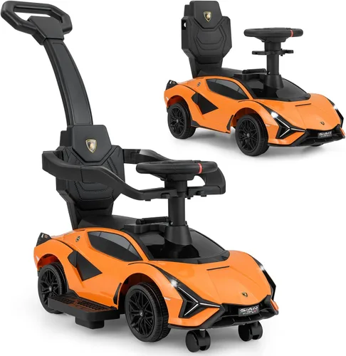 Miniatura 11 de INFANS Lamborghini - Cochecito de bebé 3 en 1, auto deslizante con licencia para caminar con mango de control parental, música, faro, almacenamiento